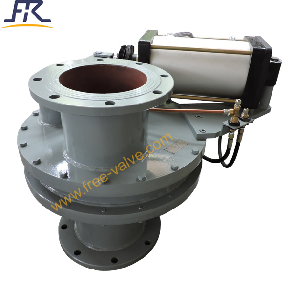 Pneumatic hard alloy seated double disc rotary gate valve