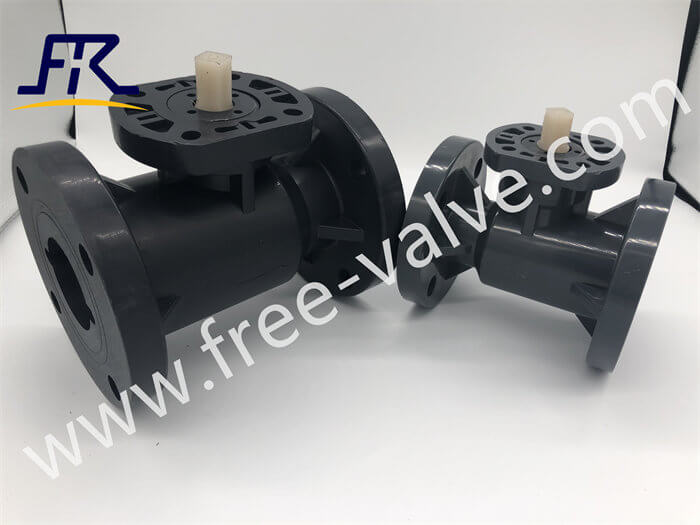 UPVC manual operating flange end plastic ball valves