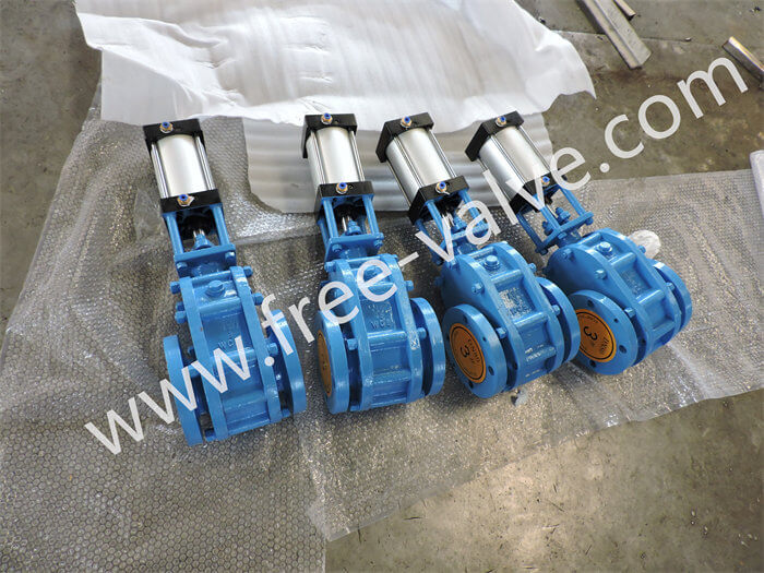 Double Action Pneumatic Double Disc Ceramic Gate Valve for Ash system