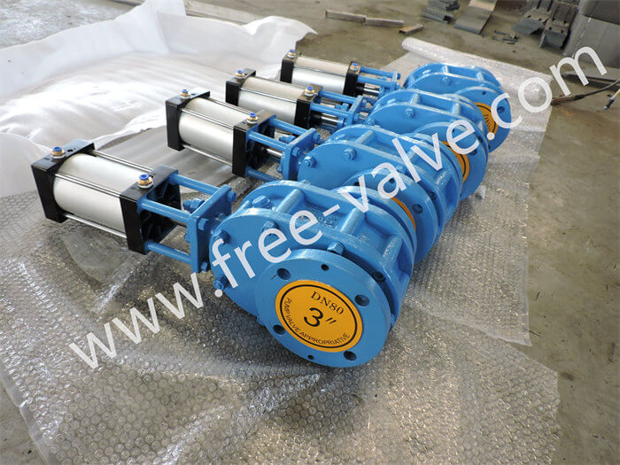 Double Action Pneumatic Double Disc Ceramic Gate Valve for Ash system