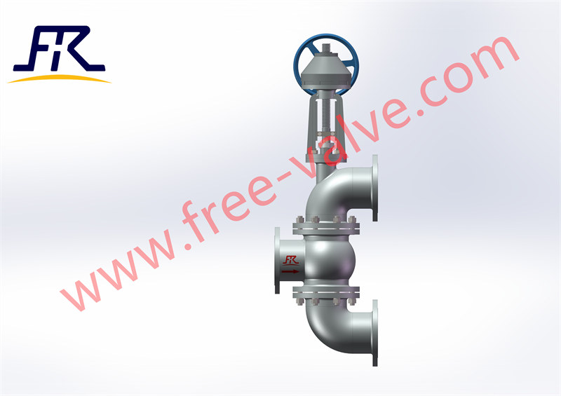 Pneumatic operating three way commutation slurry globe valve FRJ643Y for Alumina slurry