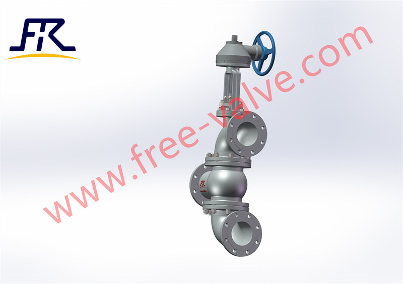 Pneumatic operating three way commutation slurry globe valve FRJ643Y for Alumina slurry