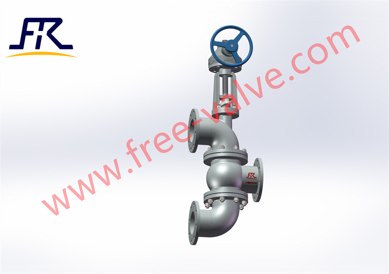 Intelligent WCB body manual operating three way reversing slurry globe valve for Alumina slurry FRJ543Y