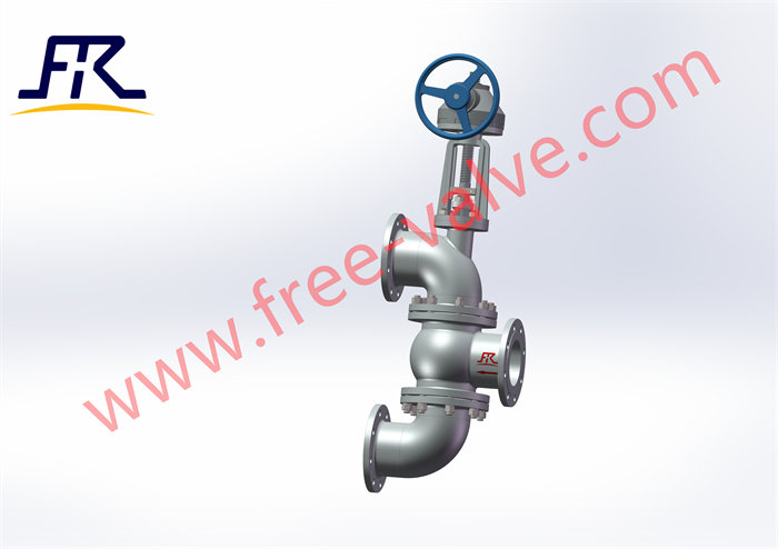 manual operating pneumatic operating triplet reversing aluminia slurry globe valve FRJ543Y