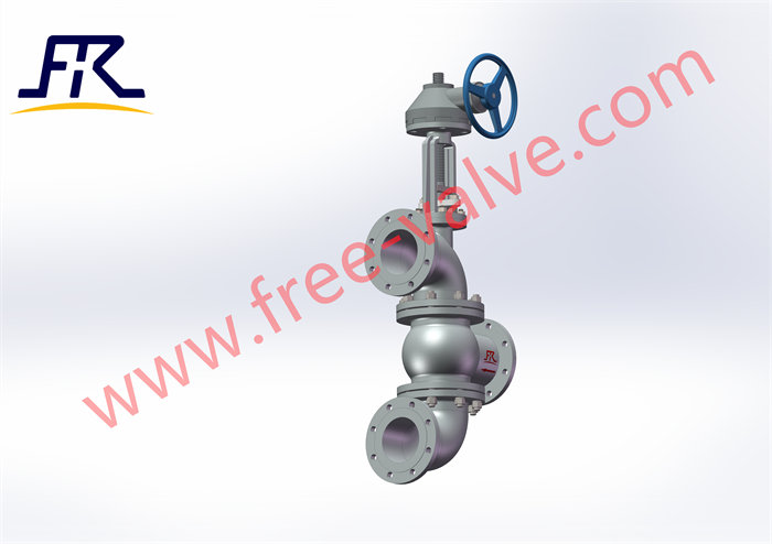 manual operating pneumatic operating triplet reversing aluminia slurry globe valve FRJ543Y