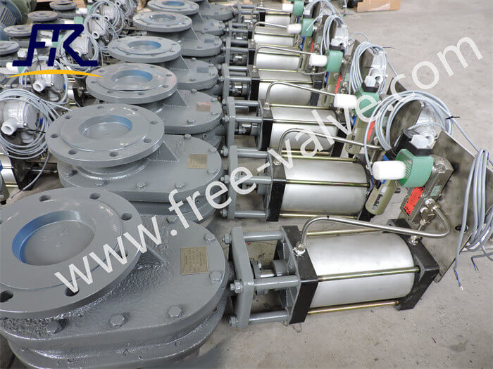 pneumatic tungsten carbide double disc balance gate valve FRZ644Y