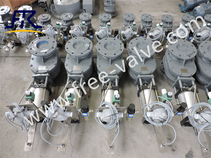 pneumatic tungsten carbide double disc balance gate valve FRZ644Y