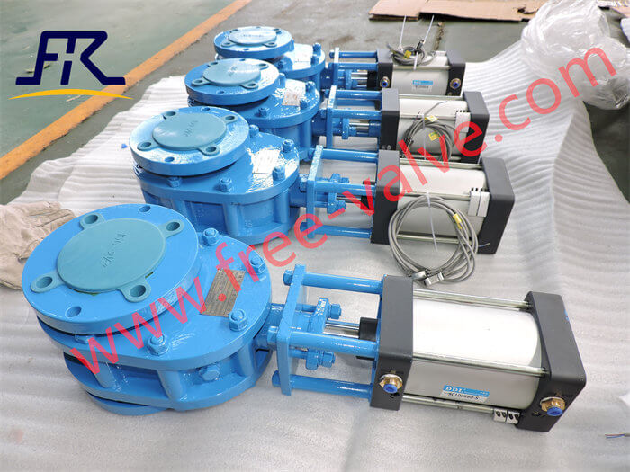 Pneumatic Operated Flanged Ends Dual Disc Ceramic Gate Valve