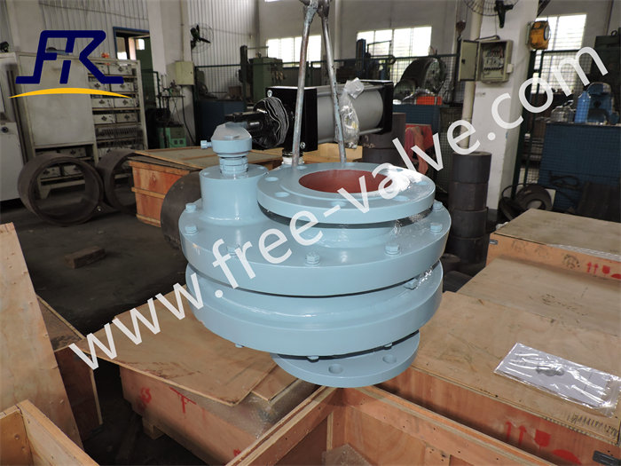 Pneumatic operating rotating double disc ceramic gate valve FRXZ644TC