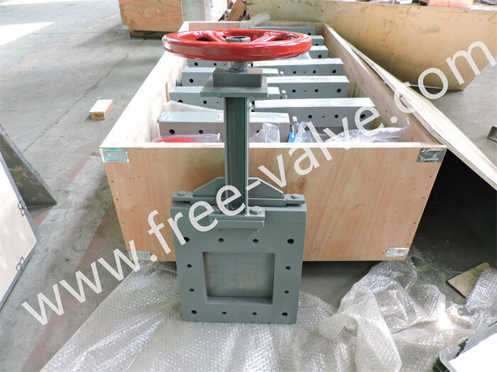 2PC body wafer type ductile iron Square or Rectangular port Knife Gate Valves