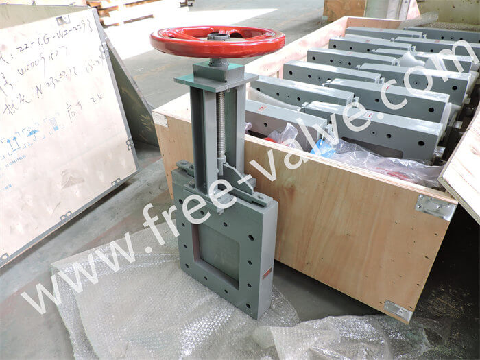 2PC body wafer type ductile iron Square or Rectangular port Knife Gate Valves