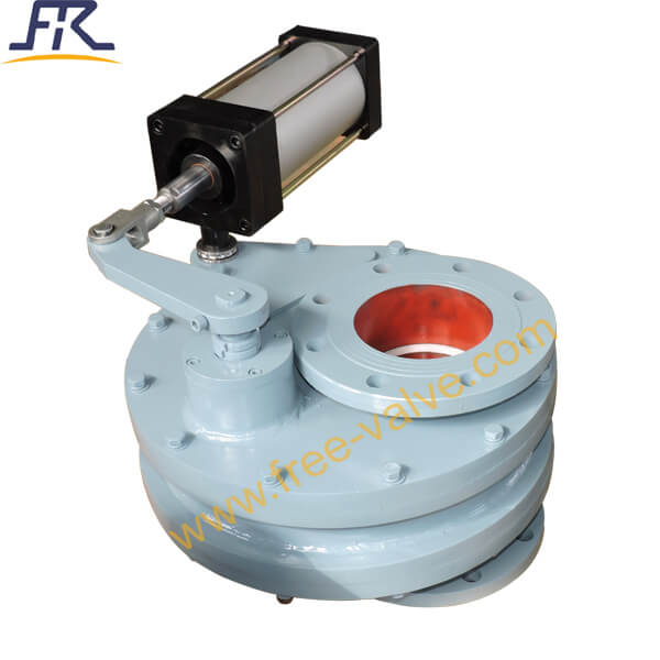 Pneumatic ceramic lined double rotary disc gate valve opening test