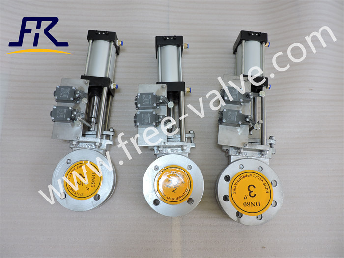 FRZ673TC-10K Pneumatic operated Abrasion- Resistant Ceramic Lining Knife Gate Valve For fly Ash And Powder