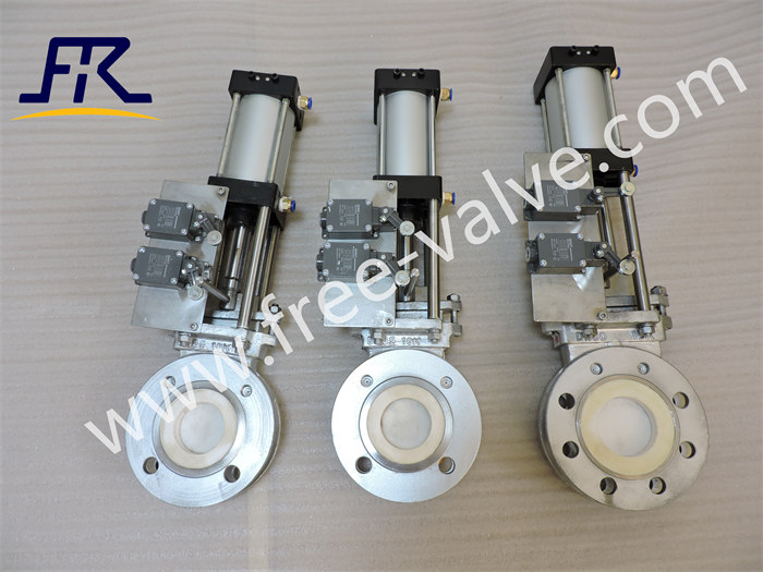 Pneumatic stainless steel  ceramic lined knife gate valve