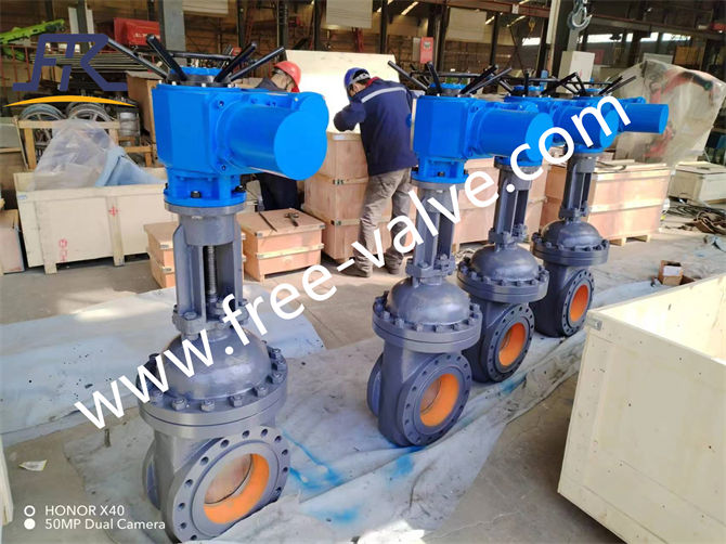 Electric High pressure ceramic lined gate valve  for mining slurry