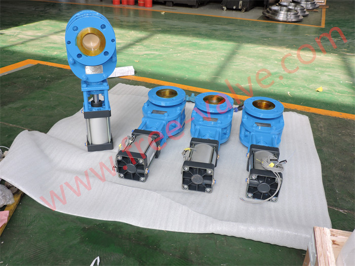 FRZ644Y Pneumatic Tungsten Carbide Dual PLate Gate Valve For Fly Ash