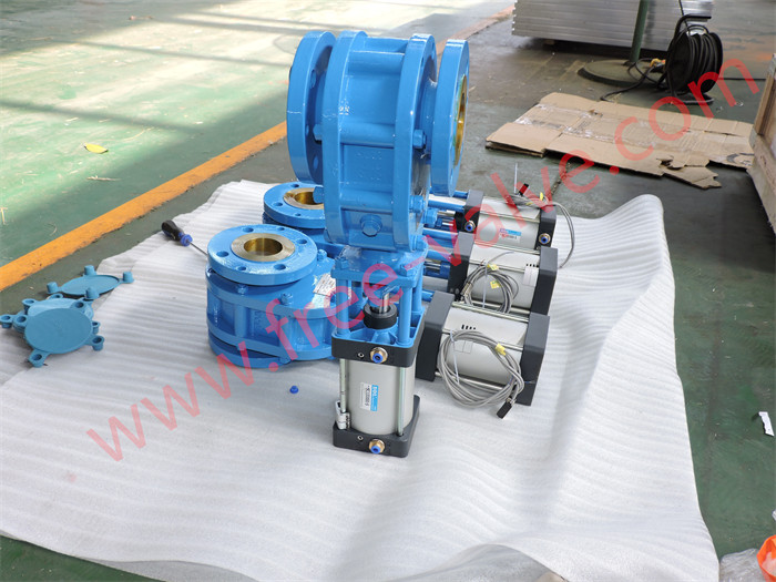 FRZ644Y Pneumatic Tungsten Carbide Dual PLate Gate Valve For Fly Ash