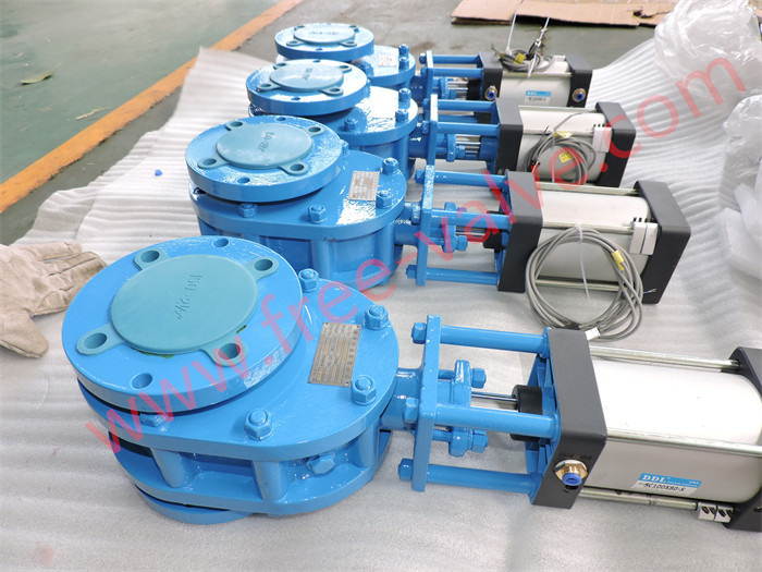 FRZ644Y Pneumatic Tungsten Carbide Dual PLate Gate Valve For Fly Ash