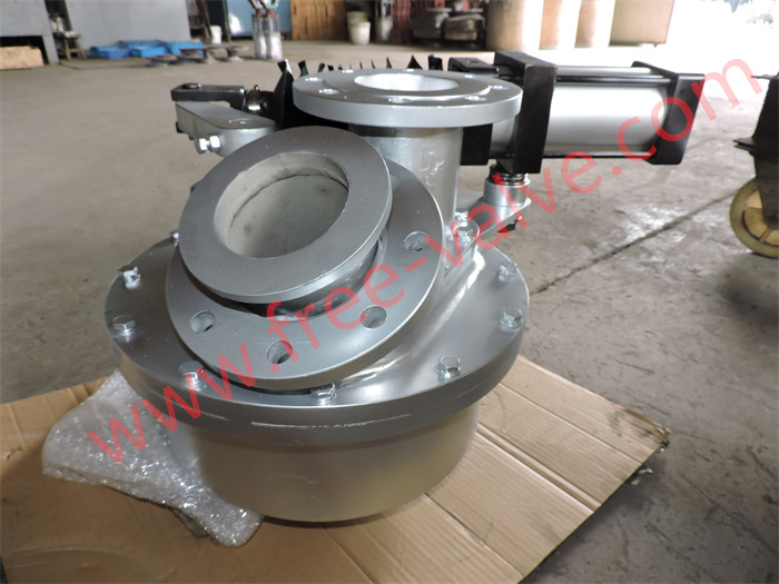 Flanged Pneumatic Dual Tunnel Rotary Disc Diverter Changeover Gate Valves for Pneumatic Conveying System