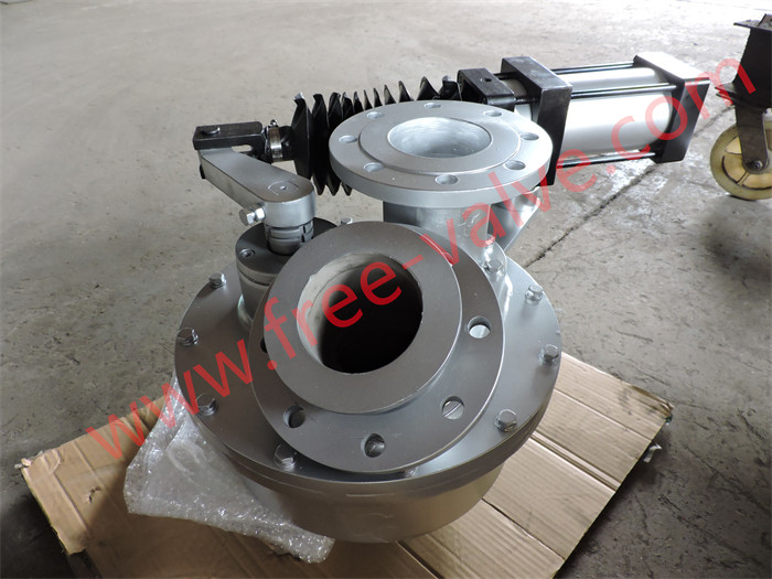 Pneumatic Conveying Systems Dual Tunnel Tungsten Carbide Rotary Disc Diverter Gate Valves for Dry Bulk Material