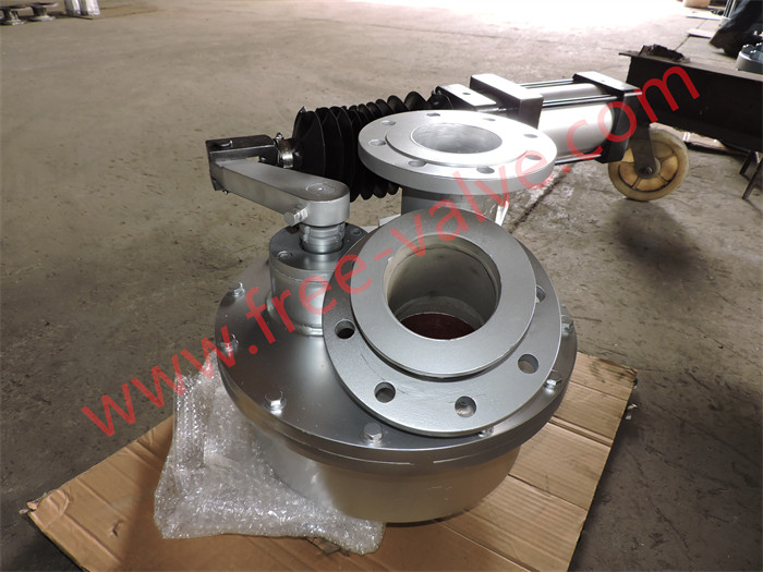 Two outlet Y type Pneumatic Reversing Rotary Disc Gate Valve with Tungsten Carbide seat