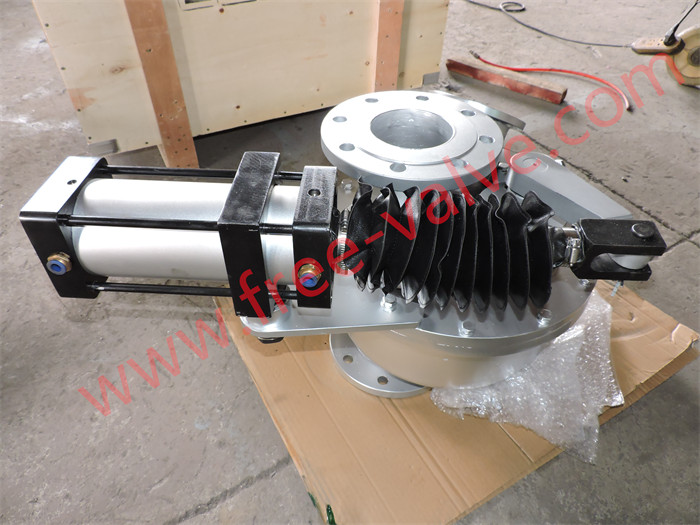 Pneumatic Twin-Outlet Diverting Rotary Disc Gate Valve for bulk material