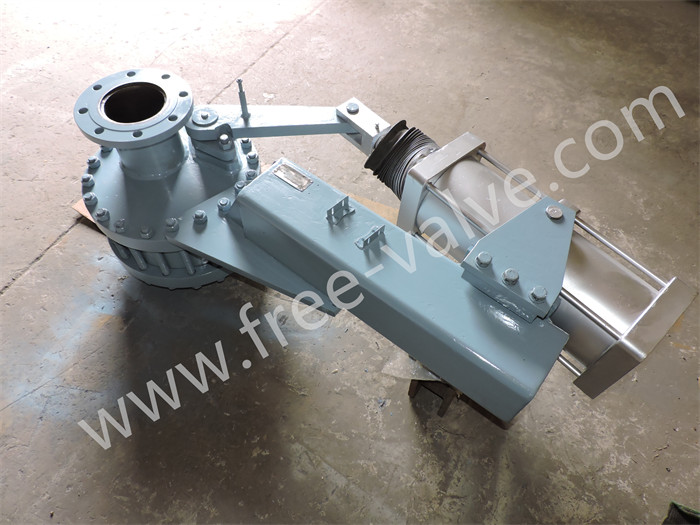 FRXZ644Y High Temperature Tungsten Carbide Pneumatic Rotary parallel dual disc gate valve for Bulk Material