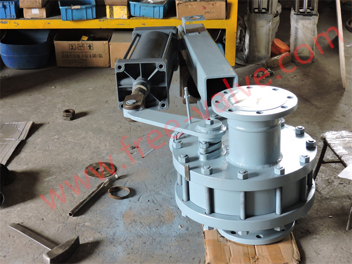 Tungsten Carbide Seat Pneumatic Dual Rotary parallel disc gate valves For Bulk Material
