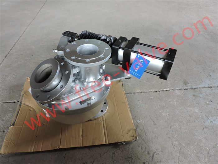 Flanged Pneumatic Dual Tunnel Rotary Disc Diverter Changeover Gate Valves for Pneumatic Conveying System
