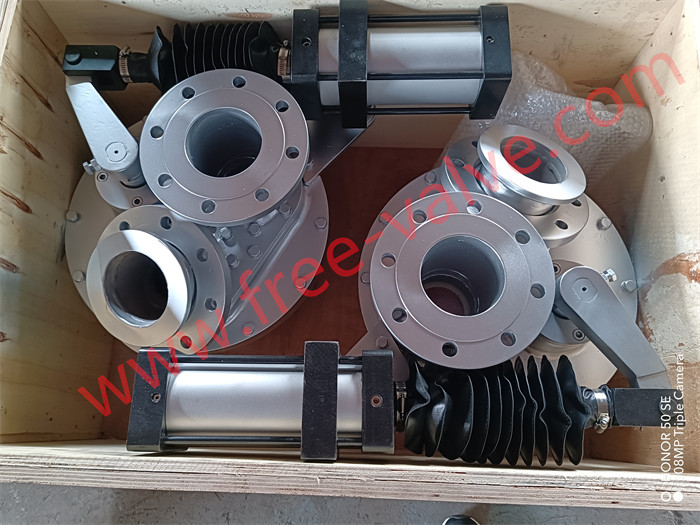 Pneumatic Twin-Outlet Diverting Rotary Disc Gate Valve for bulk material
