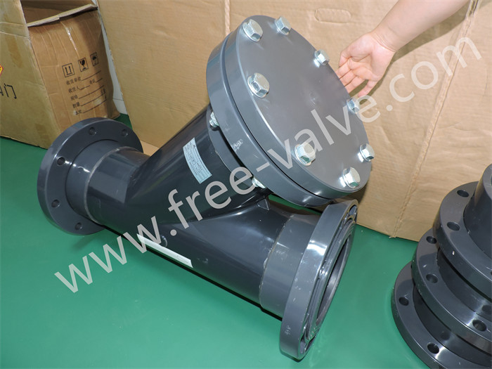 Loose Flange Transparent UPVC Body Y Type Sediment Strainer for Chemical water Treatment