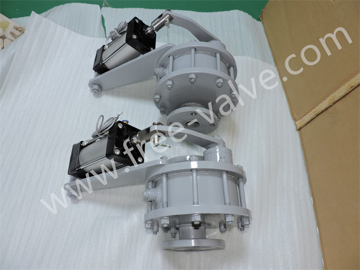 Pneumatic Ceramic Rotary Dual Disc Gate Valve in Abrasive Application