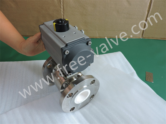 Pneumatic V type Adjusting Ceramic Lined Composite Ball Valves for paper pulp