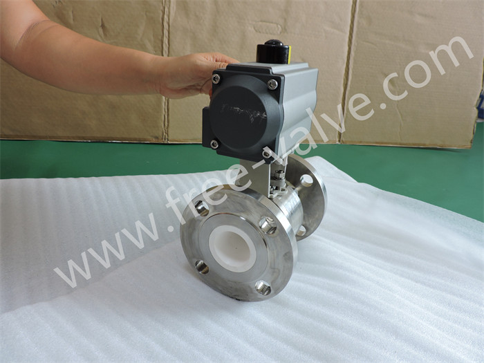 Pneumatic V Shaped Adjustable Ceramic Ball Valve with Forged Steel Body