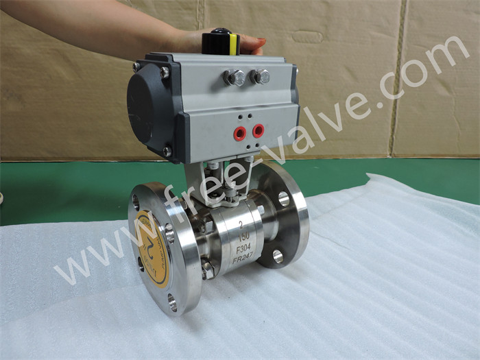Pneumatic V Shaped Adjustable Ceramic Ball Valve with Forged Steel Body