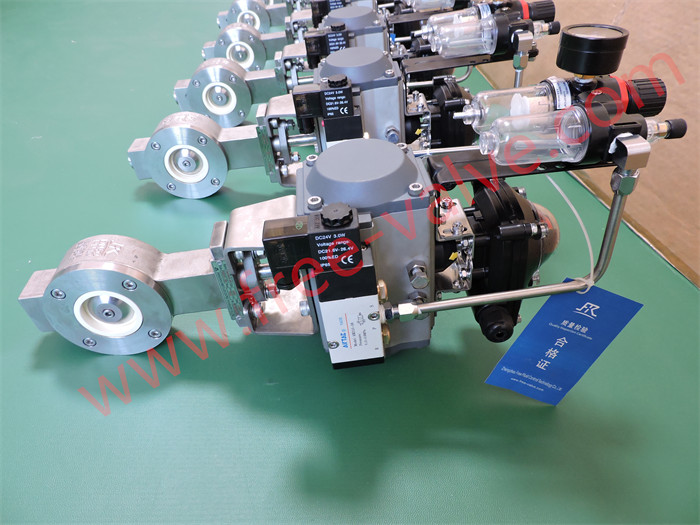 Pneumatic Wear Resistant Ceramic Butterfly Valves with F316L Body DN50