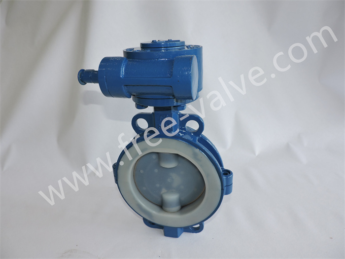Wafer type fluorine lining Butterfly Valve