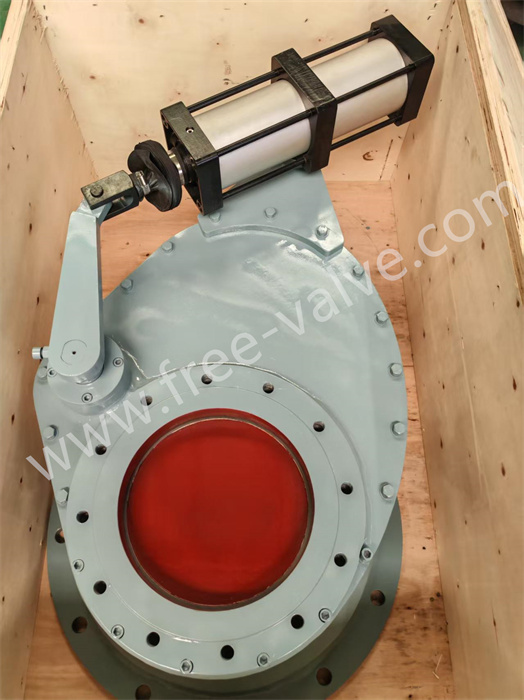 DN300 Pneumatic Rotating Disc Gate Valve with Tungsten carbide seat