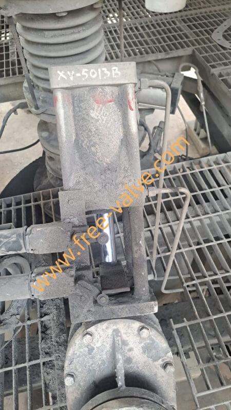 FREE VALVE Brand Pneumatic ceramic lined double disc  gate valve was installed at Indonesia